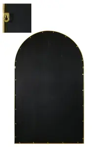 MirrorOutlet Arcus - Gold Framed Arched Leaner Full Length Wall Mirror 75" X 47" (190CM X 120CM)