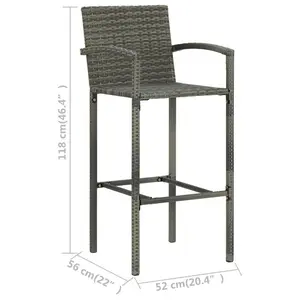 Evaan Ebern Designs Bar Set Grey