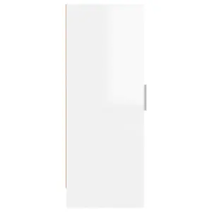 Berkfield Shoe Cabinet High Gloss White 32x35x92 cm Engineered Wood