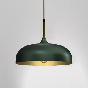 Milagro Pendant Lamp Lincoln Green/Gold 1XE27 35cm