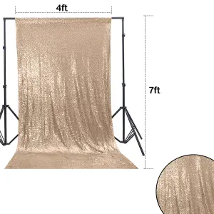 4ft x 7ft Sequin Backdrop Photography Background Shiny Fabric Glitter Curtain Backdrop, Rose Gold