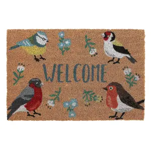 Something Different British Garden Birds Welcome Door Mat Natural (One Size)