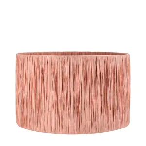 40cm Blush Raffia Cylinder Lampshade Boho Palm Tree Drum Table Lamp Shade