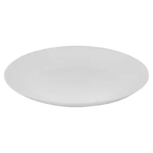 Queensway Home & Dining 26cm Diameter 24 Pcs White Opal Glass Luna Dinner Plates Soup Bowls Dinnerware Set