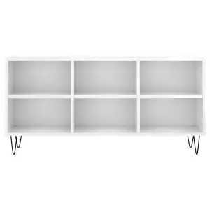 Berkfield TV Cabinet High Gloss White 103.5x30x50 cm Engineered Wood