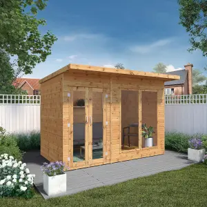 Mercia Maine 10x6 ft with Double door & 2 windows Pent Wooden Summer house