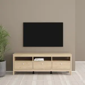 Madrid TV-Unit 3 Drawers in Jackson Hickory Oak