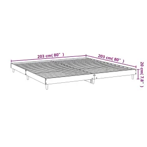 Berkfield Bed Frame Sonoma Oak 200x200 cm Engineered Wood