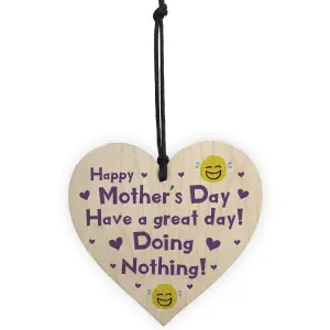 Red Ocean Rude Mothers Day Wood Heart Gift For Mum Funny Mother's Day Gift From Daughter Son