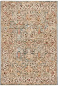 Blue Traditional Bordered Geometric Easy to clean Rug for Dining Room Bed Room and Living Room-69 X 310cm (Runner)