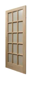 15 Lite Knotty Pine Clear Glzd Door 2032 x 813mm