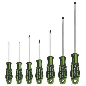 Sealey Premier 7 Piece Screwdriver Set Slotted Phillips Hi-Vis Green GripMAX AK4321HV