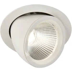 2 PACK Fully Adjustable Ceiling Downlight - 36W Cool White LED - Matt White