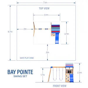 Backyard Discovery Bay Pointe Cedar Wooden Climbing Frame with 2 x Swings and 1 x Slide