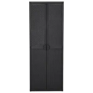 Berkfield Garden Storage Cabinet Black 65x45x172 cm PP Rattan