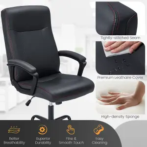 Costway Upholstered Executive Office Chair Ergonomic Computer Desk Chair Swivel Task Chair