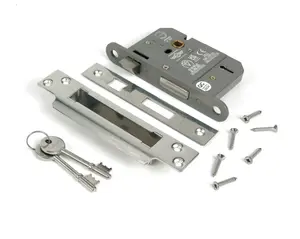 From The Anvil Polished SS 3" 5 Lever BS Sash Lock KA