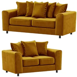 Brooklyn Plush Velvet Fabric Sofa Set 3 and 2 Seater sofa Foam Gold