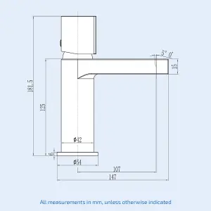 Nes Home Arte Handleless Futuristic Chrome Basin Mixer Tap Deck Mounted Brass Core