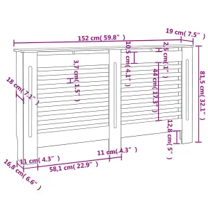 Sturdy and Durable Radiator Cover 152x19x81.5 cm MDF