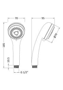 3 Function Water Saving Handset - Chrome