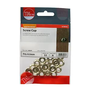 TIMCO Screw Cups Electro Brass - To fit 8 Gauge Screws