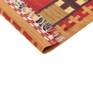 Cotton Kilim Area Rug 140 x 200 cm Multicolour PARAKAR