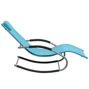 Sun Lounger Metal Turquoise CARANO