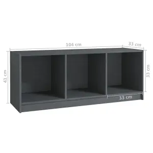 Berkfield TV Cabinet Grey 104x33x41 cm Solid Pinewood