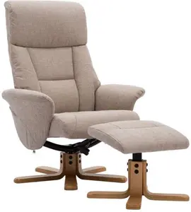 Dunelm Whitham Swivel Recliner Chair, Industrial, Natural Whitham, Textured Weave Fabric