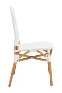 Interiors by Premier White Natural Rattan Dining Chair, Cane Dining Chair, Outdoor Rattan Chair, Sturdy Wood Dining Chair