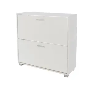 White Gloss 2 door shoe cabinet, Lido White