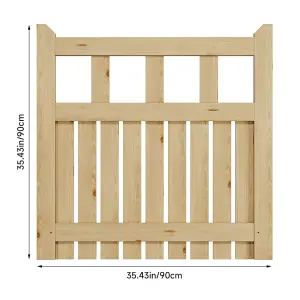 Garden Gate Wooden Fence Door with Door Latch for Home Yard 90cmW x 90cmH