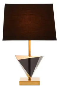 Interiors by Premier Halina Smoked Crystal Table Lamp with Gold Metal