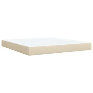 Berkfield Box Spring Bed with Mattress Cream 180x200 cm Fabric