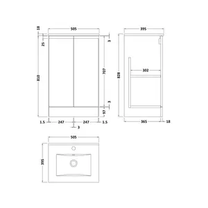 Urban 505mm Free-standing Single Vanity Unit Green