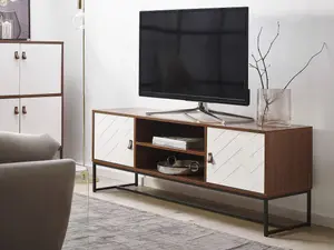 Beliani Modern TV Stand Dark Wood NUEVA