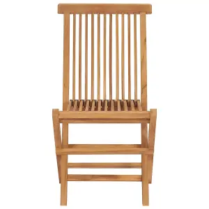 Berkfield Folding Garden Chairs 2 pcs Solid Teak Wood