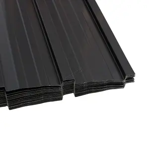 Birchtree 16PCS Galvanized Metal Roof Sheets Panels Corrugated Roofing Garage Shed Black