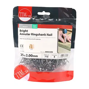 TIMCO Annular Ringshank Nails Bright - 25 x 2.00