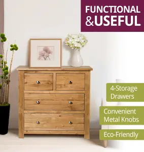 Hallowood Furniture Waverly Oak 2 over 2 Chest of Drawers