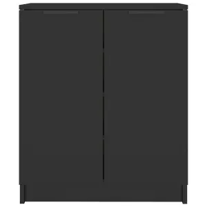 Berkfield Shoe Cabinet Black 59x35x70 cm Engineered Wood