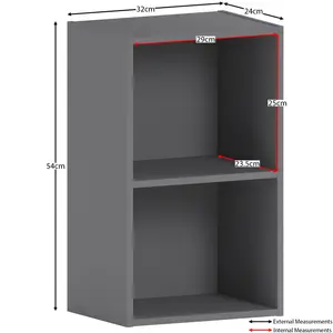 Gerardi Standard Bookcase Grey / 54 cm H x 32 cm W