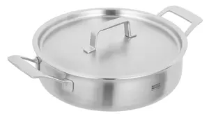 Kuhn Rikon Culinary Fiveply Stainless Steel Induction Safe Shallow Casserole Pot, 28cm/4.5L