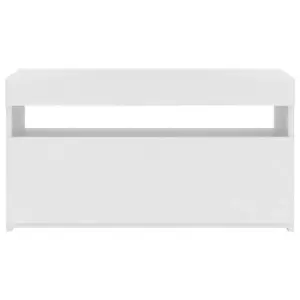 vidaXL TV Cabinet with LED Lights High Gloss White 75x35x40 cm