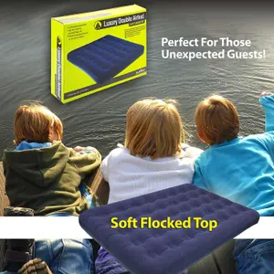 Luxury Flocked Double Airbed Camping - Outdoor Leisure