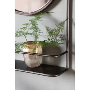 Gore Metal Flat Wall Mirror with Shelves