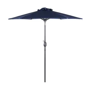 Alfresia 2 Metre Garden Parasol, Easy Push Button Control, Tilt Function, Blue