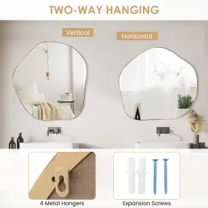 Costway Irregular Wall Mirror W/ Metal Frame Bathroom Asymmetrical Mirror Decorative Vanity Mirror