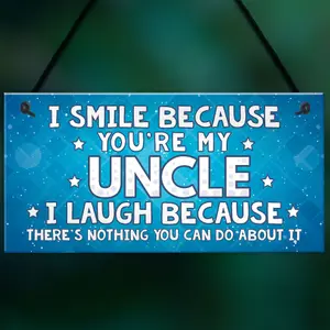 Red Ocean Funny Uncle Gift Hanging Plaque Novelty Uncle Birthday Christmas Gift From Niece Nephew